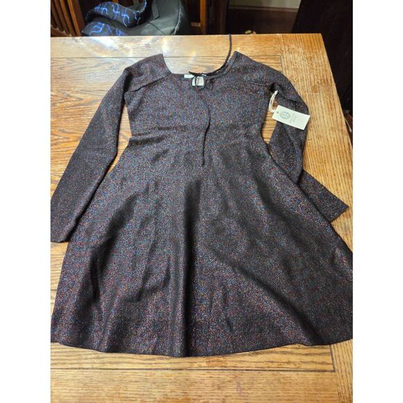 NWT TUCKERNUCK Hyacinth House Black Metallic Selena Knit Mini Dress Size XS - Picture 2 of 5
